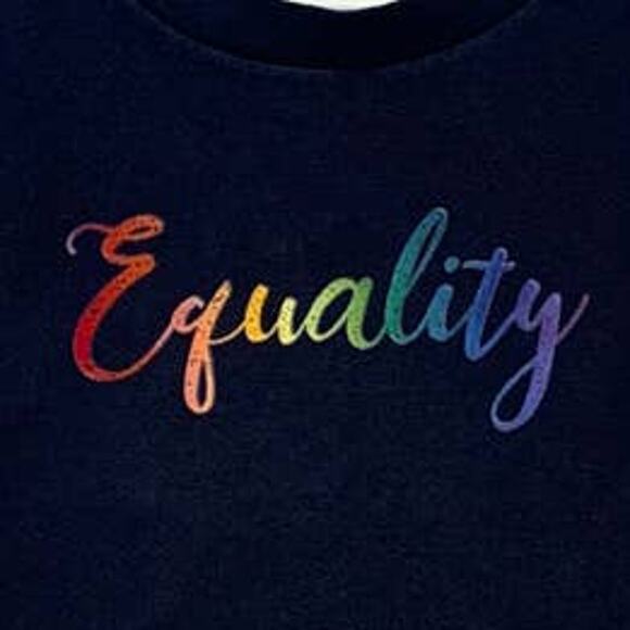 Handmade Upcycled Child 5T Rainbow Equality Pride Cotton Blend Short Sleeve Tee - Picture 2 of 3
